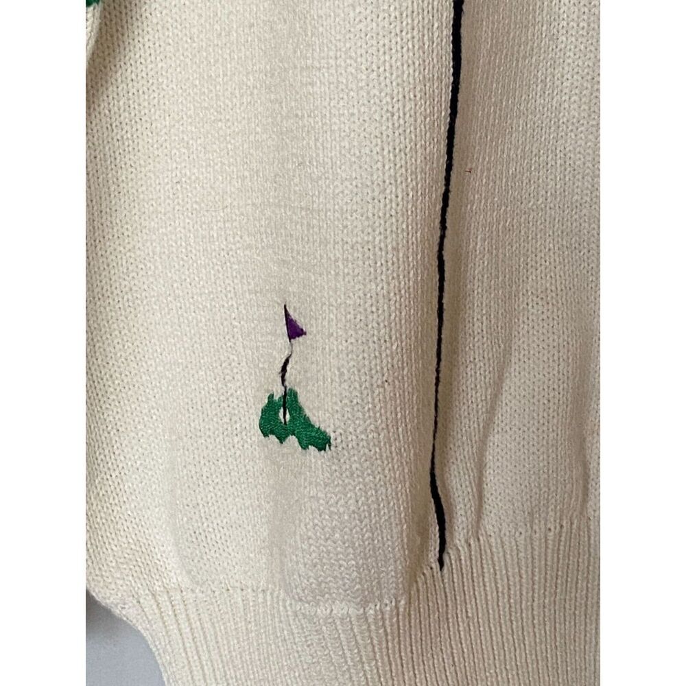 Kenneth Roberts 100% Cotton Golf Sweater Embroidered L EUC Vintage - Picture 2 of 5